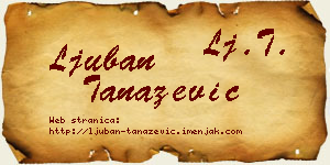 Ljuban Tanazević vizit kartica